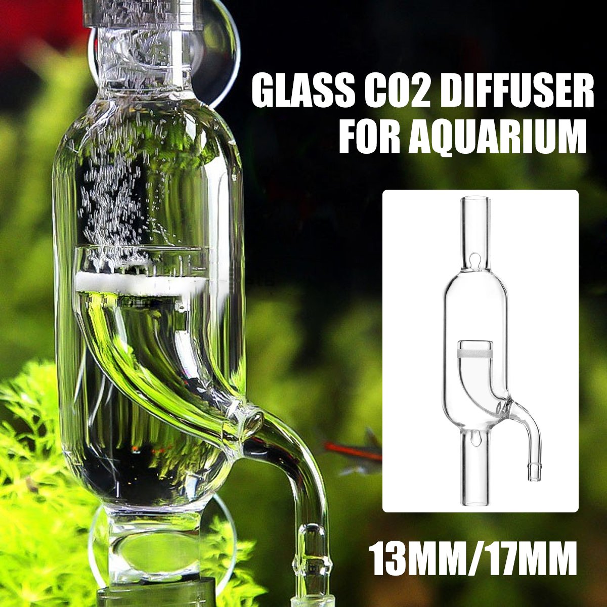 CO2 Carbon Dioxide Refiner for Fish Tank Aquarium with Trumpet Water