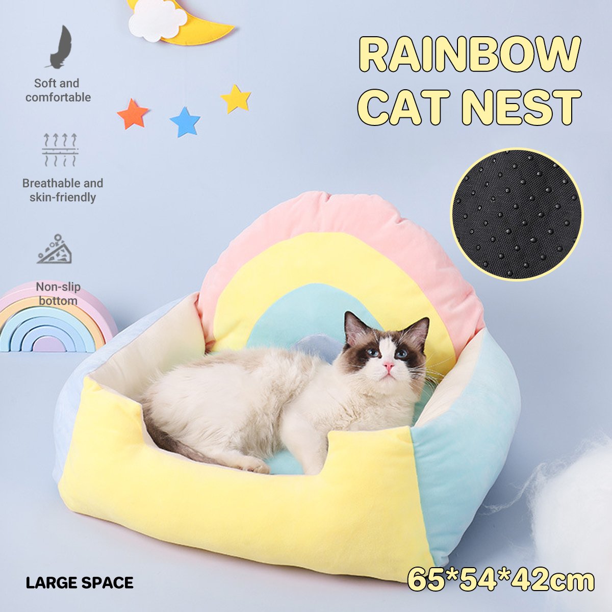 Rainbow Cat Sofa Semi-closed Four Seasons Cat Bed Mat Kennel Pet Supplies