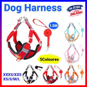 Soft Reflective Dog Vest Harness with Leash for Safe Walks