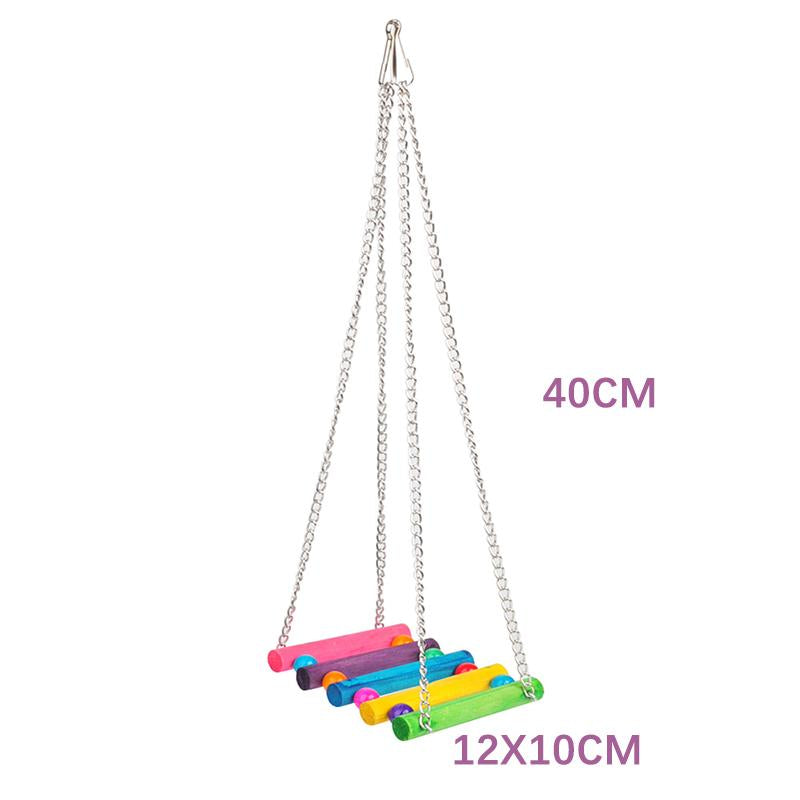 5PCS Parrot Hanging Swing Bird Toy Harness Cage Ladder Parakeet Cockatiel Budgie