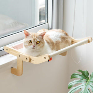 Durable Solid Wood Window Hanging Cat Hammock