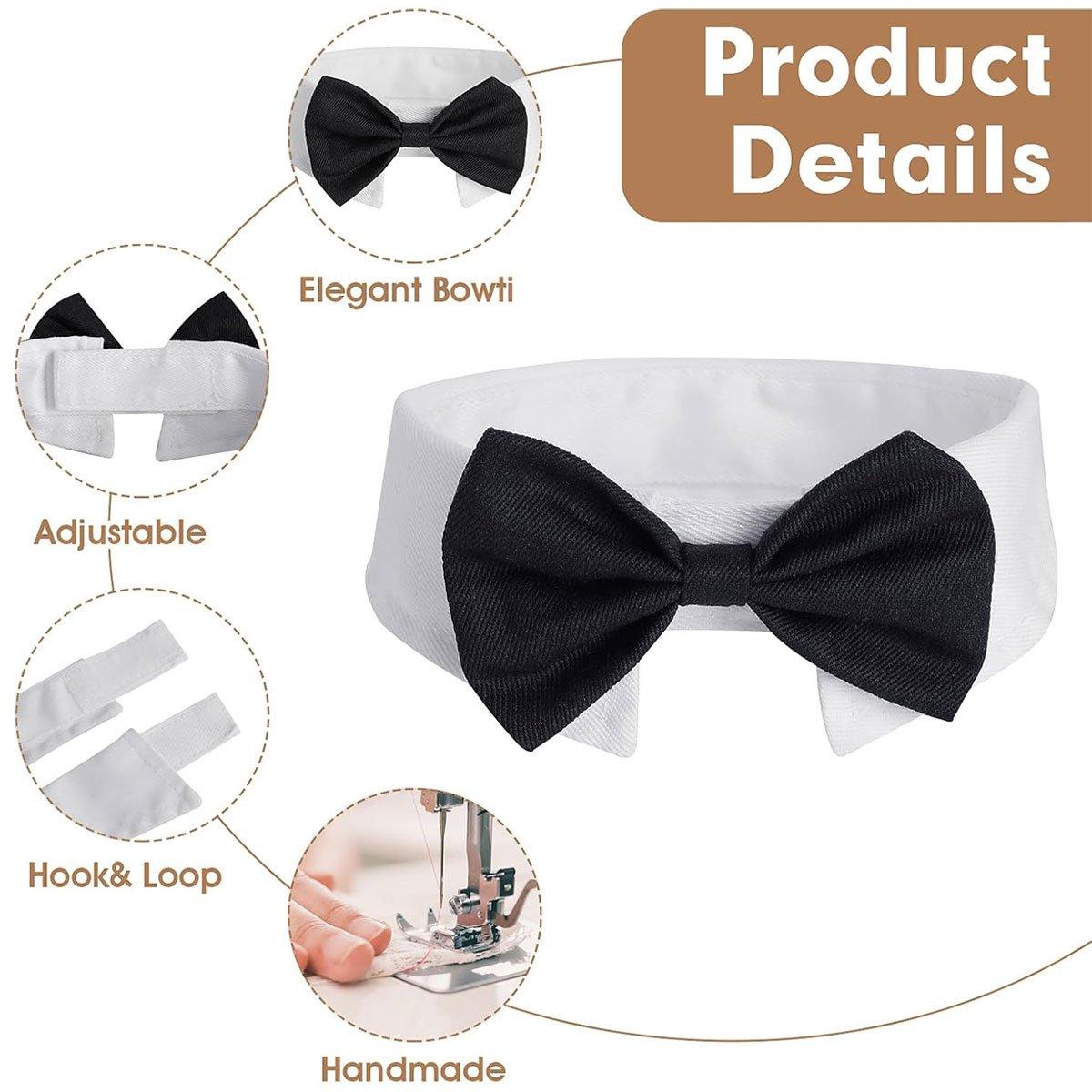 Adjustable Solid Colour Bow Tie Designer Pet Collar For Dog and Cat