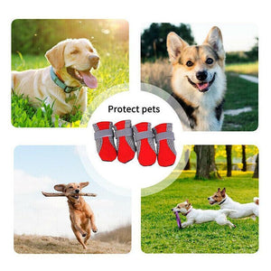 4PCS Anti Slip Waterproof Protective Dog Shoes Rain Boots Pet Socks Booties