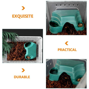 Multi-functional Reptile Cave with Food Basin Water Basin