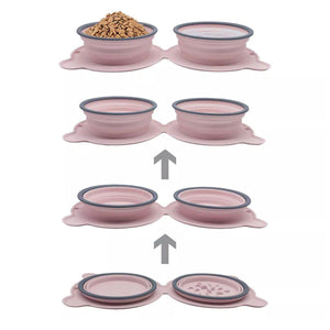 Foldable Silicone Pet Feeding Bowl Lightweight & Portable 5 Colors