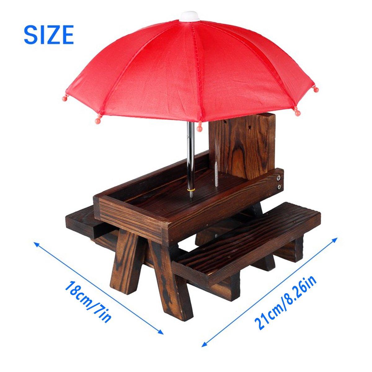 Weatherproof Wooden Squirrel Feeder Durable Outdoor Picnic Table