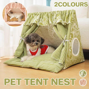 Semi-Closed Cat Tent Comfortable Pet Bed for Small Dogs & Medium Cats