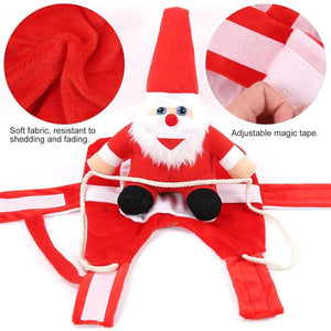 Santa Claus Pet Costume Dog Cat Funny Riding Suit Christmas Holiday Outfit Wear