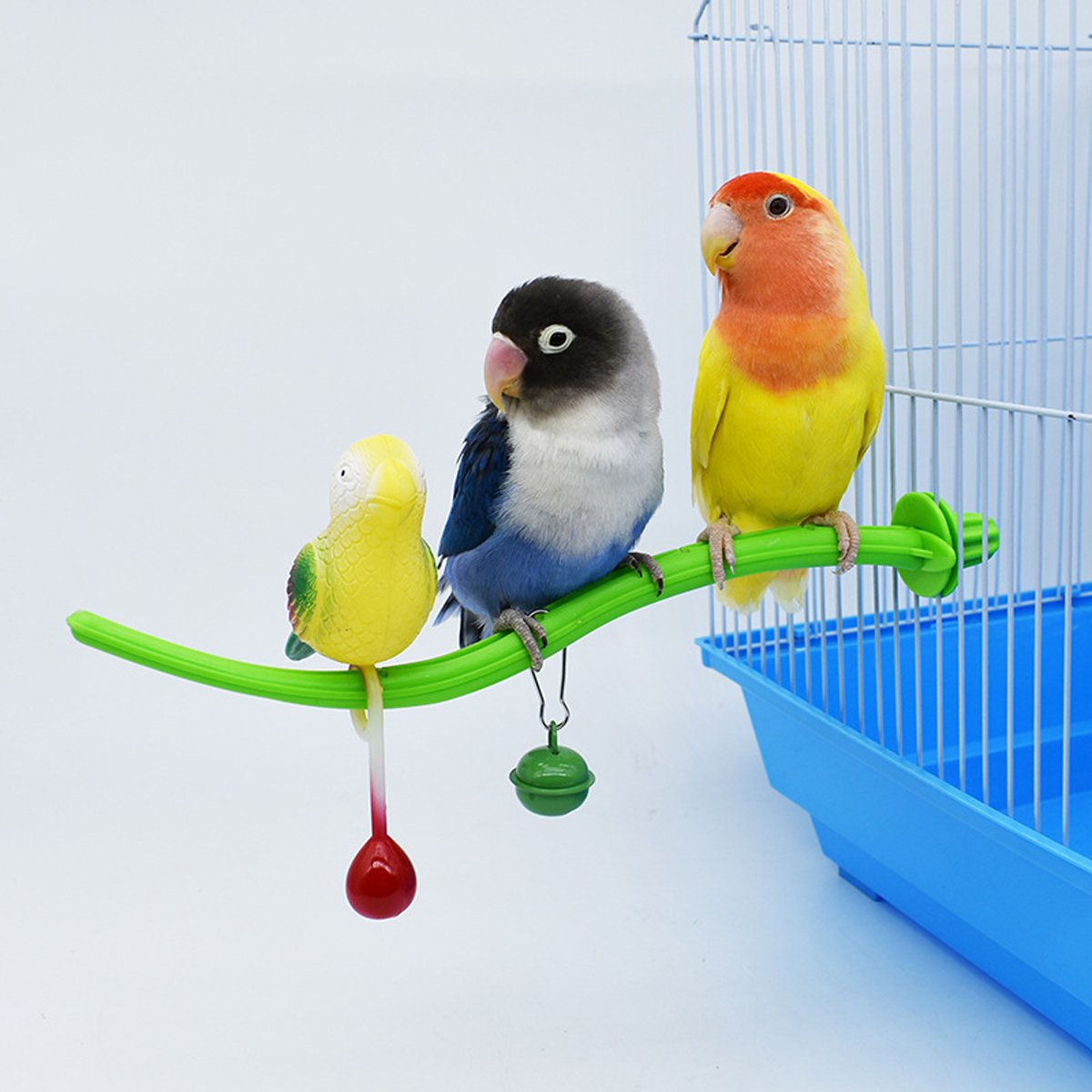 Colorful Plastic Bird Perch Toy Bird Cage Stand