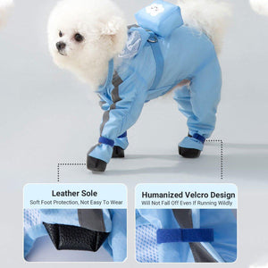 Waterproof Dog Raincoat with Feet Full Coverage Pet Rainy Clothes for Small Dogs