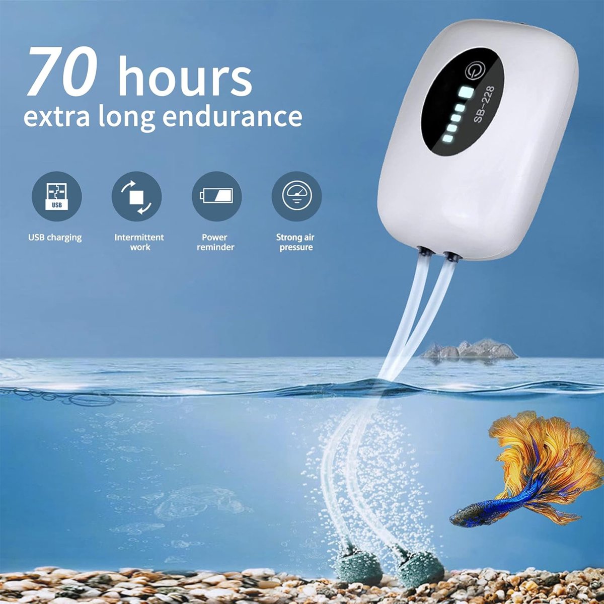 USB Portable Air Pump Long-Endurance Aquarium Air Pump