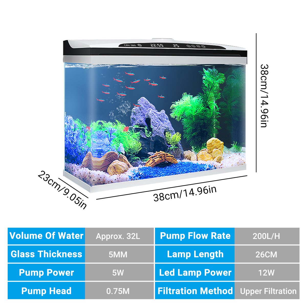 Smart Desktop Fish Tank Living Room Small Household Glass Aquarium