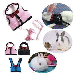 Rabbit Vest Harness Leash Lead Small Animal Pet Mesh Hamster Bunny Traction Rope