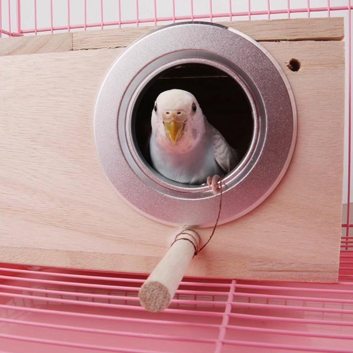 Right Opening Breeding Box Durable Wooden Nesting Box for Parrots