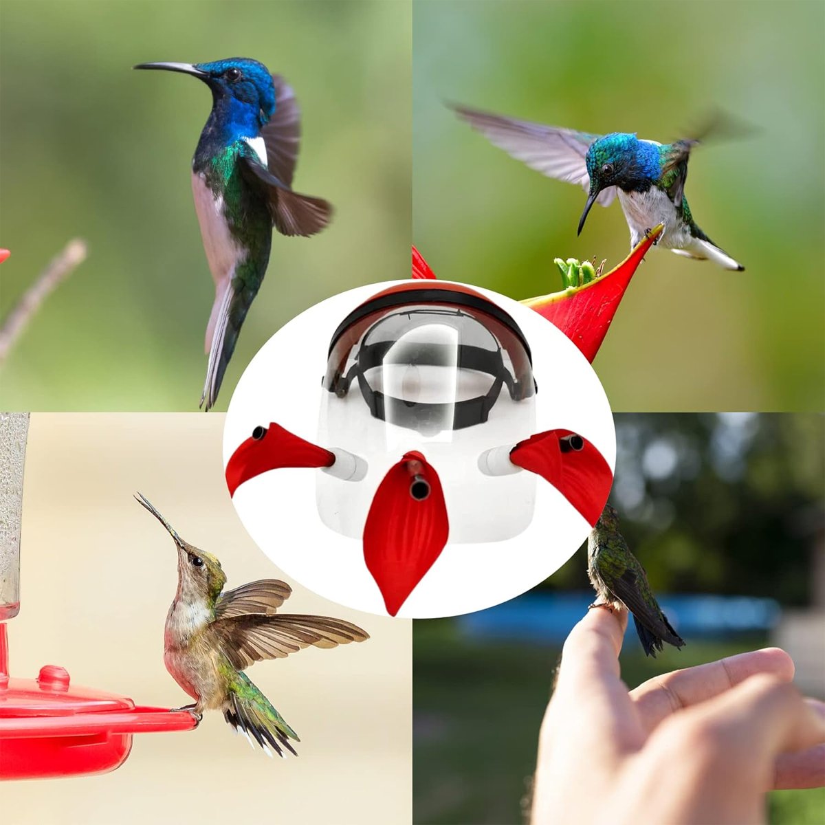 Interactive Hands-Free Hummingbird Feeder Helmet