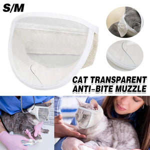 Cat Muzzle Breathable Transparent Cat Anti-Bite Muzzle