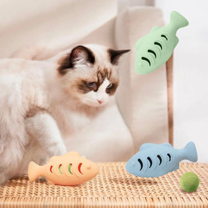 Pet Toy Cat Mint Toy Interactive Fish Leakage Toy Self-relief Feeding Artifact