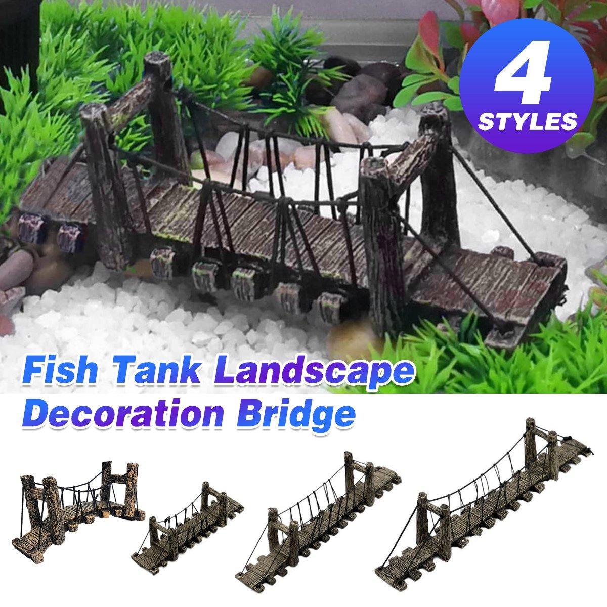 Resin Bridge Aquarium Decoration - Realistic Fish Tank Ornament