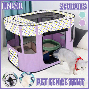 Foldable Cat Dog Kennel Pet Delivery Cage Portable Pet Fence Tent for Home