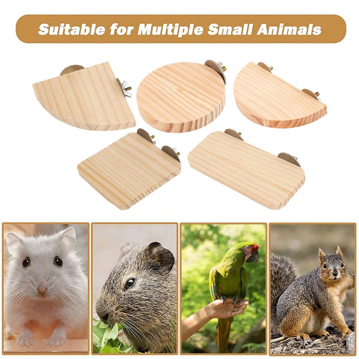 Natural Wooden Pet Platform Set – 5 Styles for Hamster Cage Customization