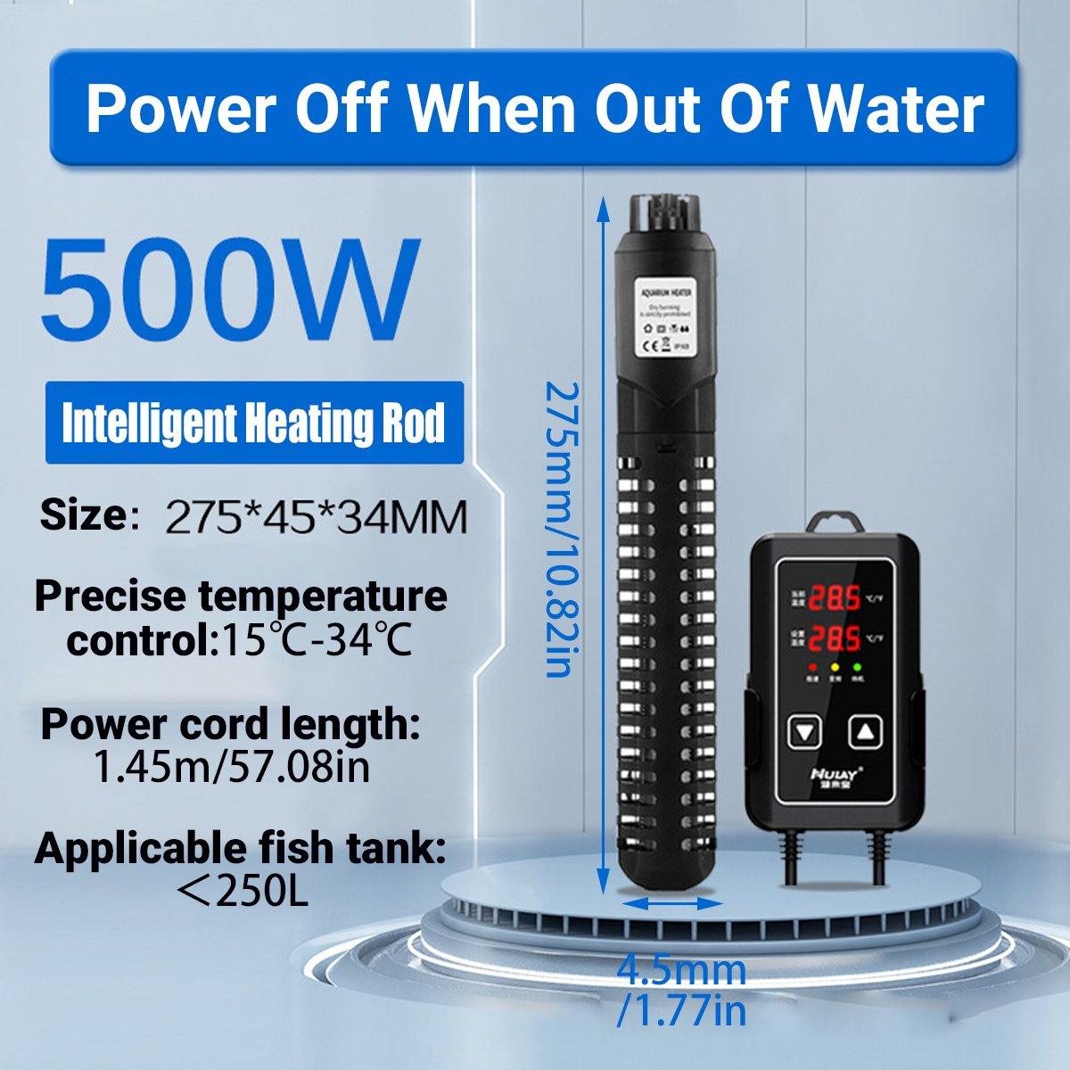 Energy-Efficient 500W Aquarium Heater Fish Tank Heater with Adjustable Thermostat