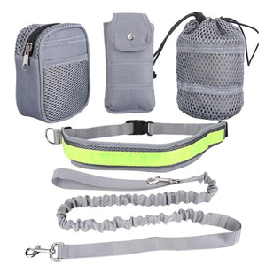 Pet Running Sports Traction Suit Belt Waist Pack Multi-color Reflective Traction Rope Collar Plus Belt