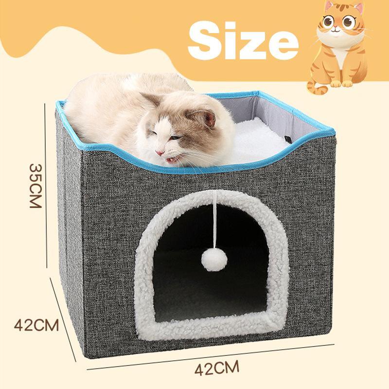 Foldable Cat Bed With Scratching Board 3 Colours