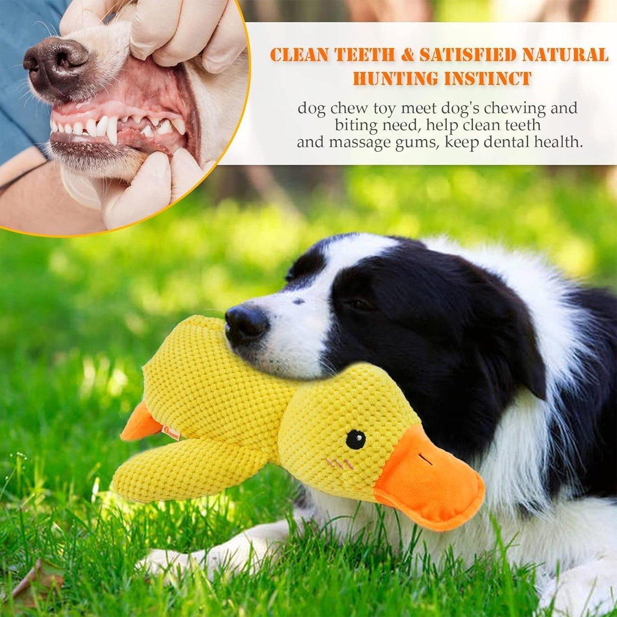 Plush Squeaky Duck Dog Toy for Anxiety Relief and Playtime Fun