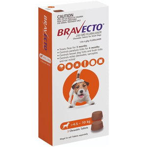 Bravecto 4.5-10kg Dog Flea & Tick Chew 2PK