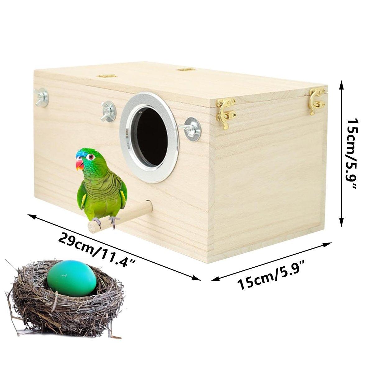 Right Opening Wooden Breeding Box for Small Birds Durable & Spacious