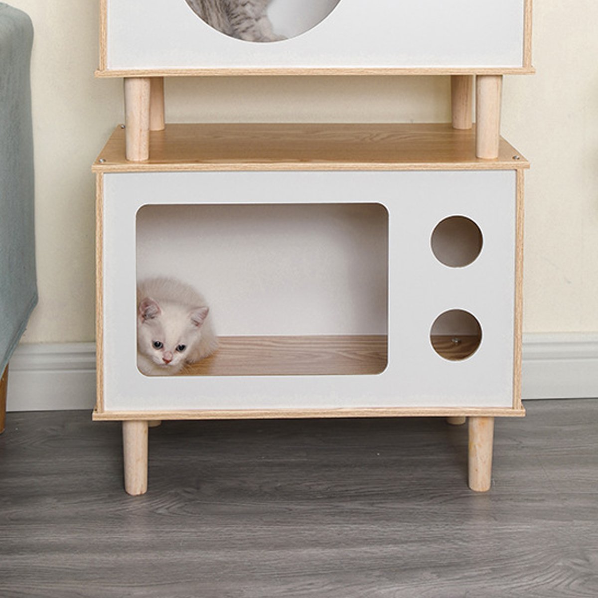 Wooden Pet House Modern Cat Dog Bed Furniture