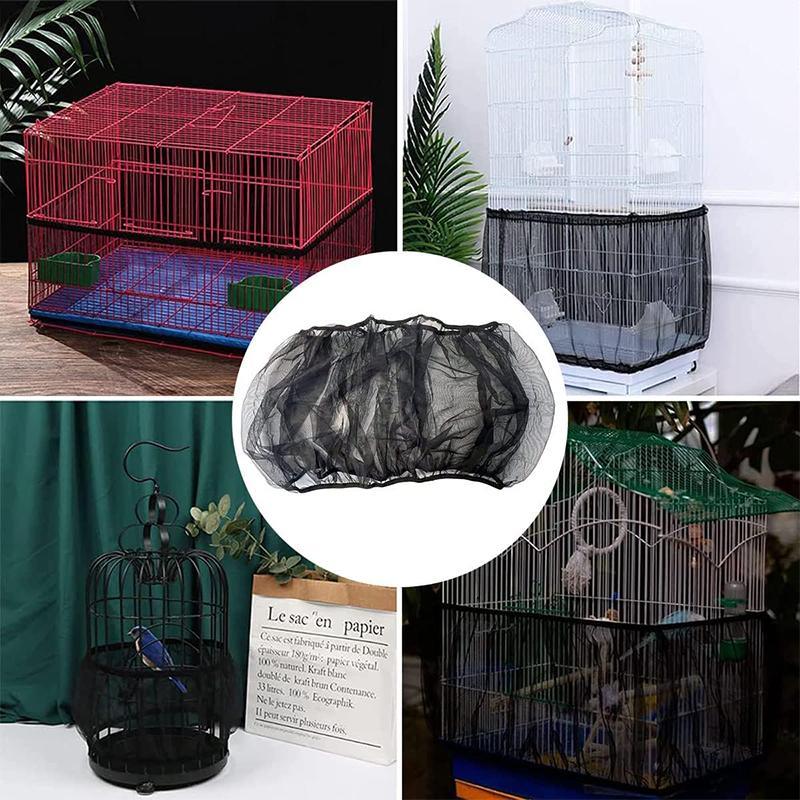 Shell Skirt Mesh Cover Pet Bird Cage Guard Nylon Net Seed Catcher