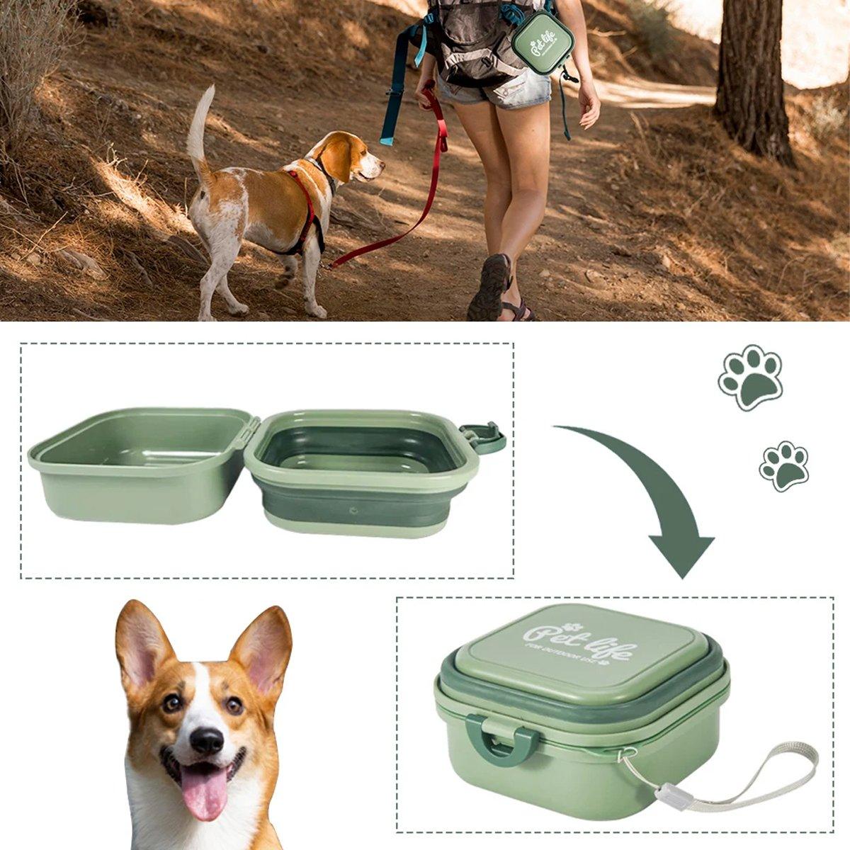 2-in-1 Collapsible Pet Food and Water Bowl Portable & Durable Design