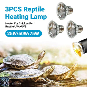 3PCS Reptile Heating Light Bulb UVA+UVB Tortoise Turtle Lizard UV Basking Lamp