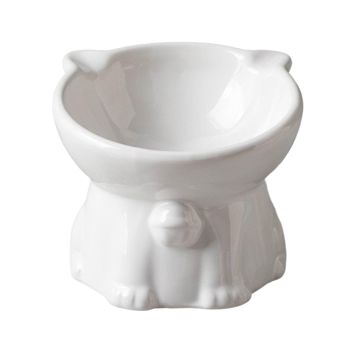 Tilted Ceramic Cat Bowl Ergonomic Design