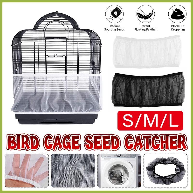 Shell Skirt Mesh Cover Pet Bird Cage Guard Nylon Net Seed Catcher