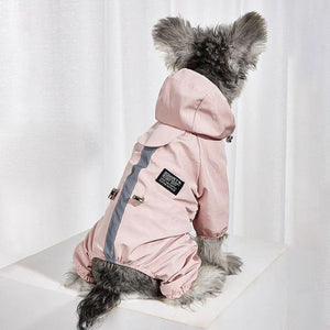 Waterproof Reflective Pet Raincoat with Hood Dog Coat S-XXL