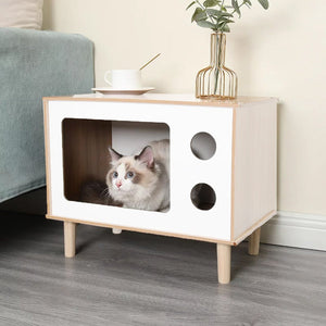 Wooden Pet House Modern Cat Dog Bed Furniture