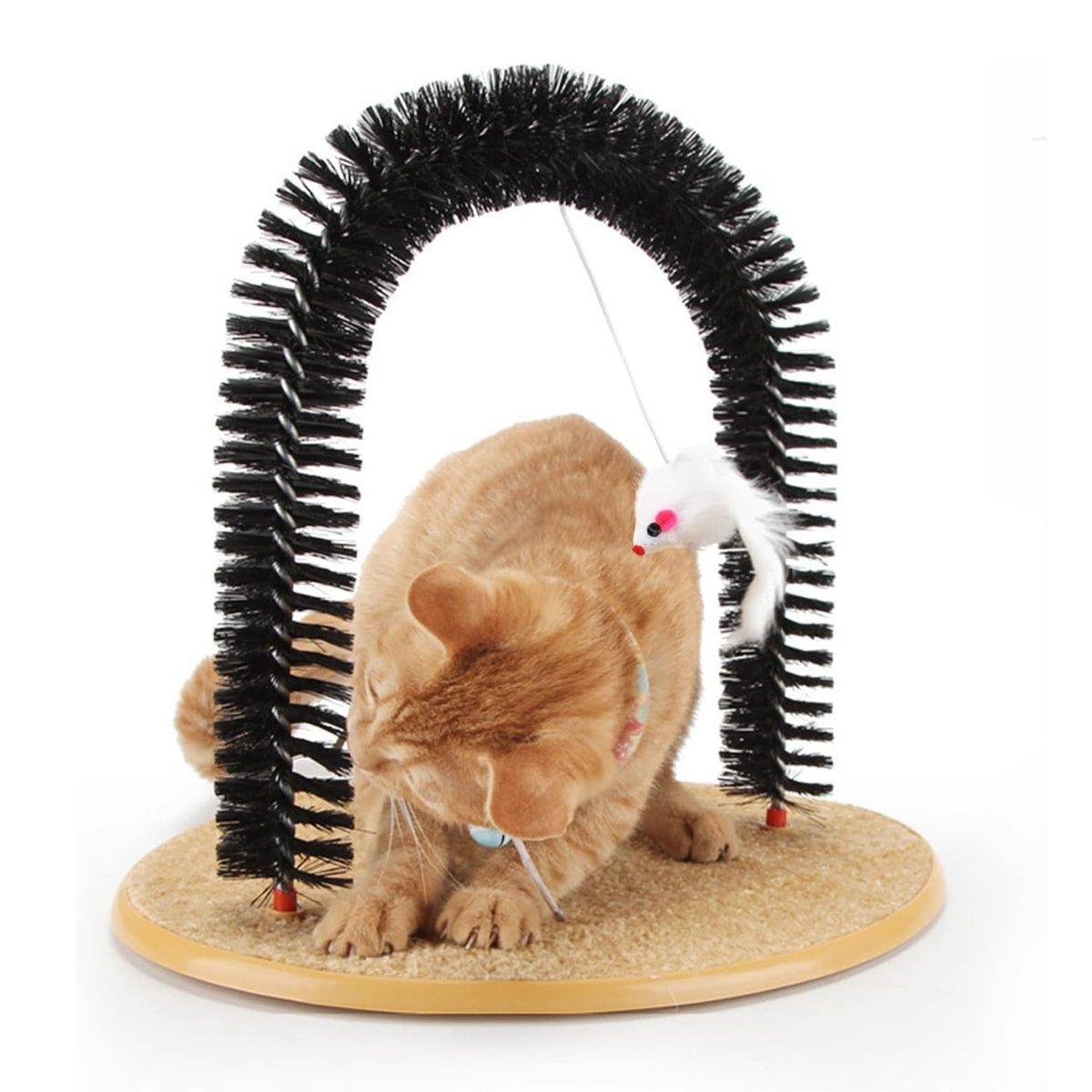 Arch Cat Scrub Brush Pet Grooming Toy Self Groomer Tickle Device for Cats