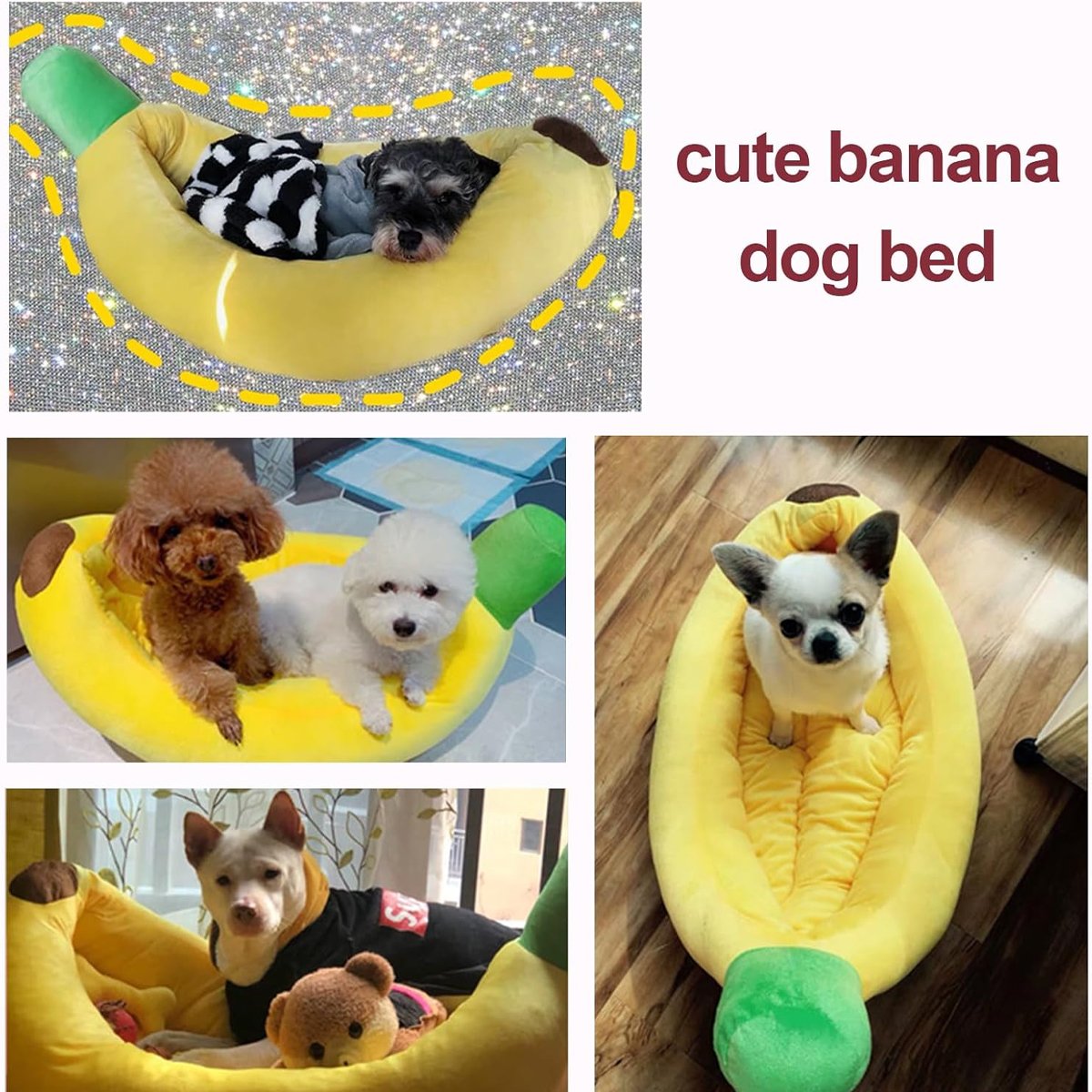 Cute Banana Shape Pet Bed Winter Warm Dog Cat Kennel