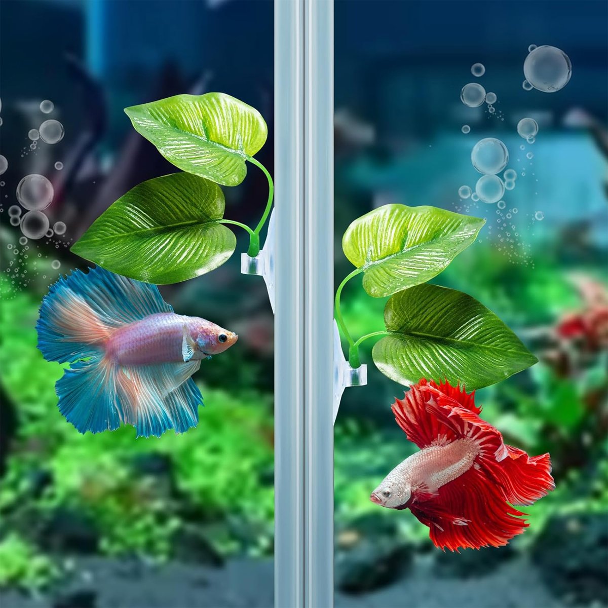 4pcs Artificial Betta Fish Leaves - Aquarium Decoration