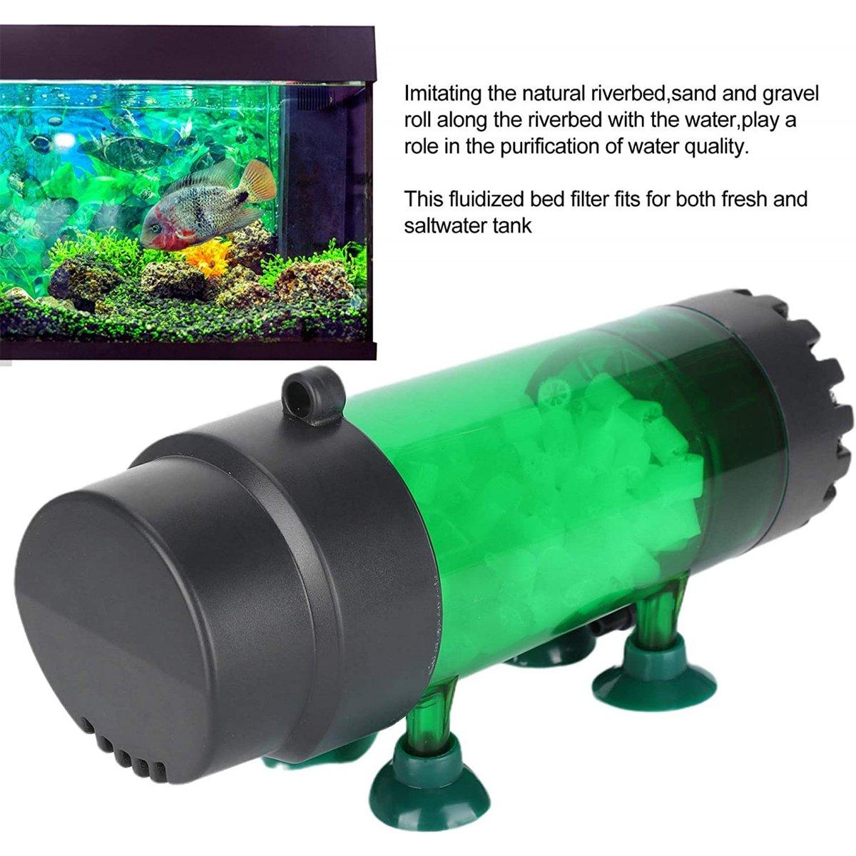 Internal Fish Tank Fluidized Bed Filter Oxygen Supply Bio Sponge Filters with Suction Cup