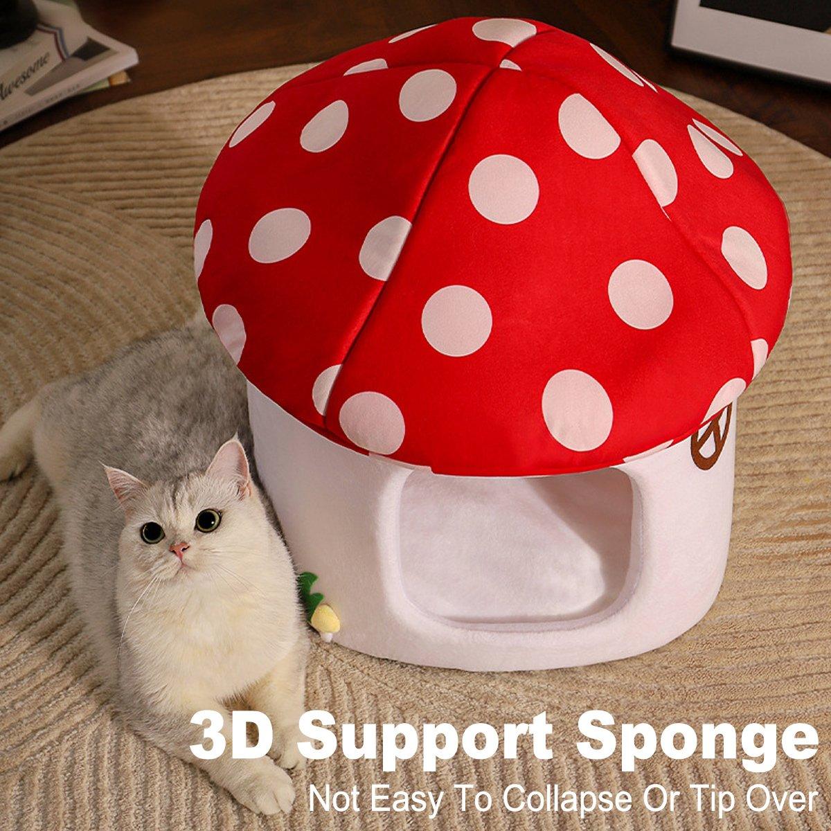 Mushroom Cat Kennel Cosy & Stylish Pet Bed for Cats and Small Animals