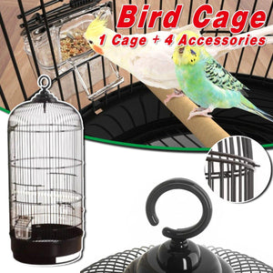 Round Bird Cage Metal Cage Large Pet Birdcage Indoor Outdoor Parrot Hamster