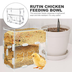 Automatic Acrylic Chicken Feeder Rutin Pet Supplies for Poultry Feeding System