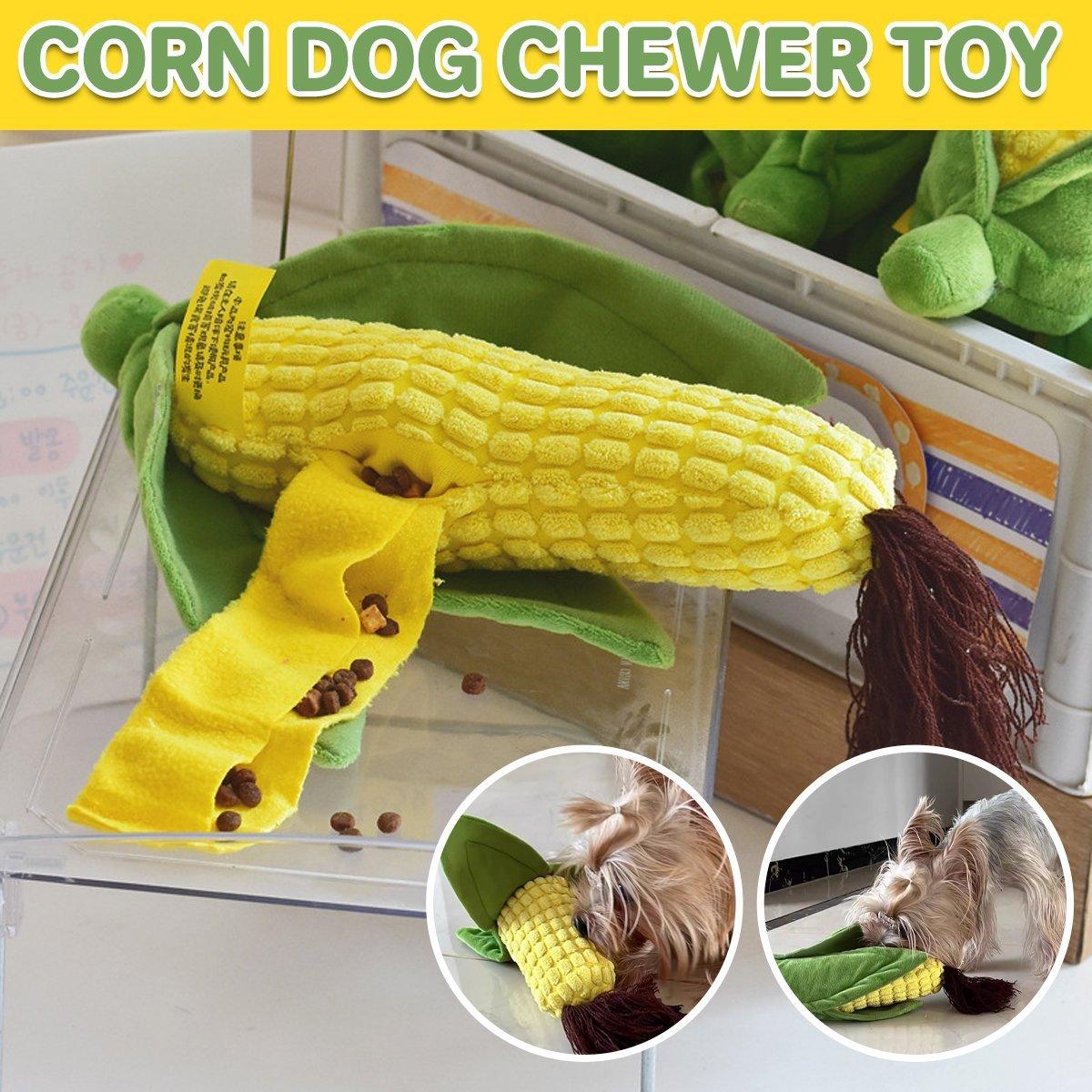 Bark Box Super Chewer Corn to Run Yellow & Green Chew Dog Toy