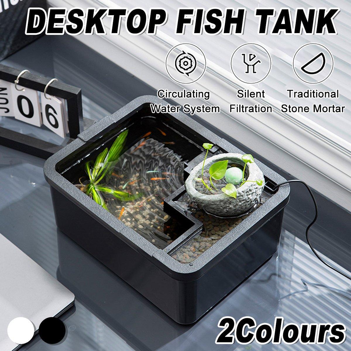 Tabletop Aquarium Landscape Fish Ecological Filter Feeding Basin for Home Decor