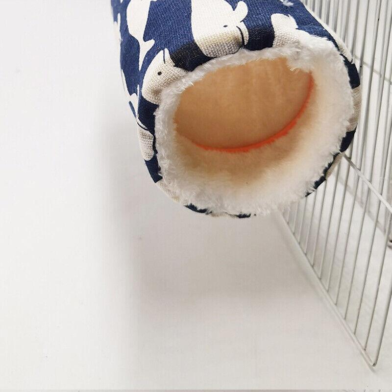 Pet Tunnel Hammock Linen Plush Cotton Cage Hanging Guinea Pig Hamster Warm Sleep