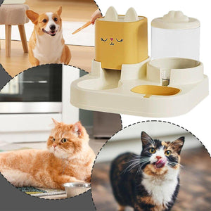 Pet Cartoon Feeding Bowl Universal Water Feeder Cat Dog Food Dish Durable Stand