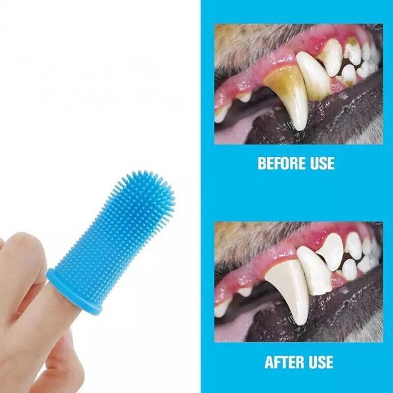 Dog Cat Super Soft Pet Finger Toothbrush Teeth Silicone Brush Care Cleaning